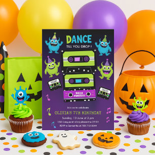 Spooky Cute Monster Dance Halloween Födelsedagsfes Inbjudningar
