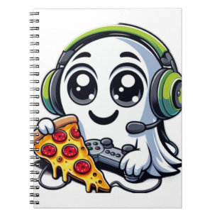 Spooky, Cute och Cheesy: Ghost Enjoys Pizza Anteckningsbok