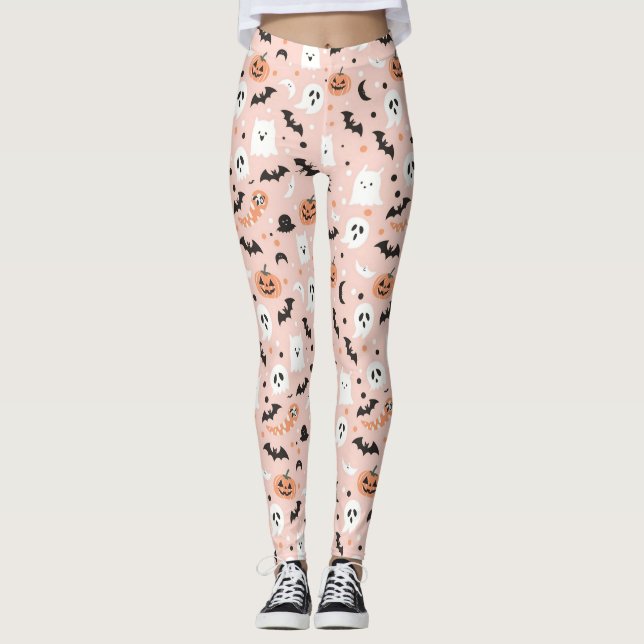 Spooky Cute och Festive Halloween från happy hallo Leggings (Framsida)