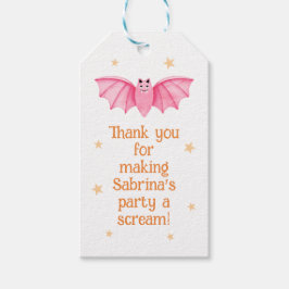 Spooky Cute Pastel Fladdermus Halloween Presentetikett