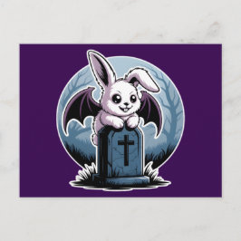 Spooky Cute Pastel Goth Vampire Bunny Halloween Helg Vykort