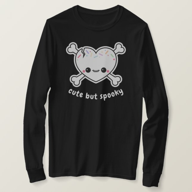 Spooky Cute Pastel Grunge Heart Skull T Shirt (Design framsida)