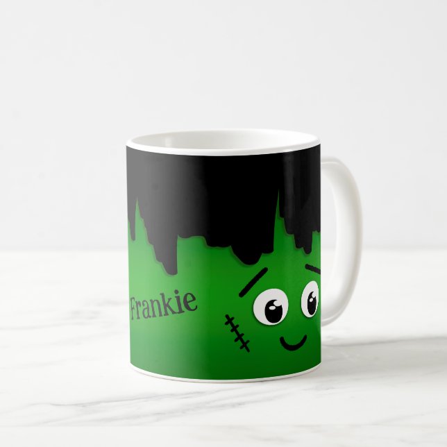 Spooky Cute Personlig Halloween Frankenstein Kaffemugg (Framsida höger)