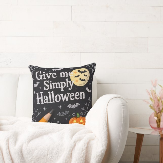 Spooky Cute Pumpkin & Ghost Design Kudde (Soffa)