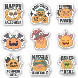 Spooky Cute Pumpkin Halloween Stickers Klistermärken