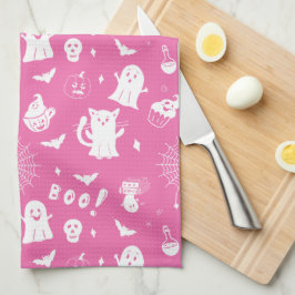 Spooky Cute Rosa Halloween Kitchen Towel Kökshandduk