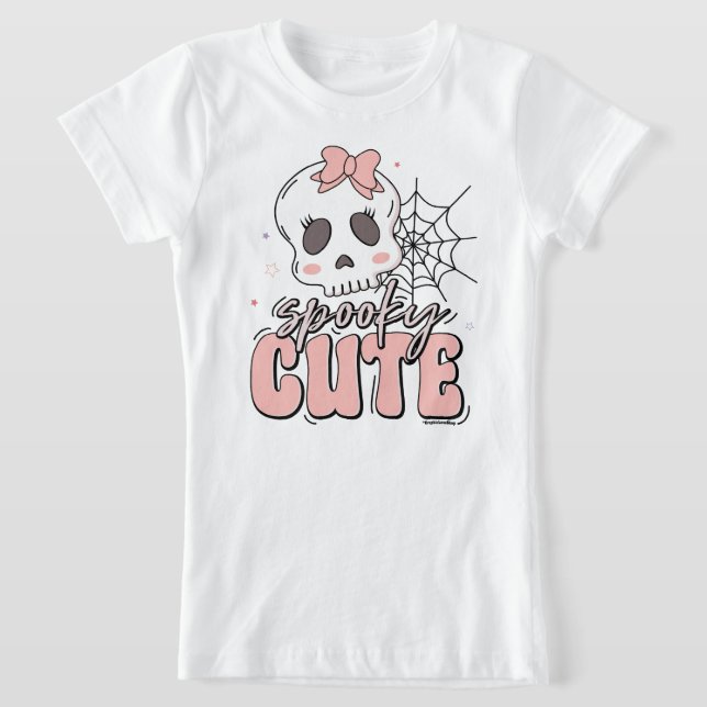 Spooky Cute Rosa Halloween Namn Birthday T Shirt (Laydown)