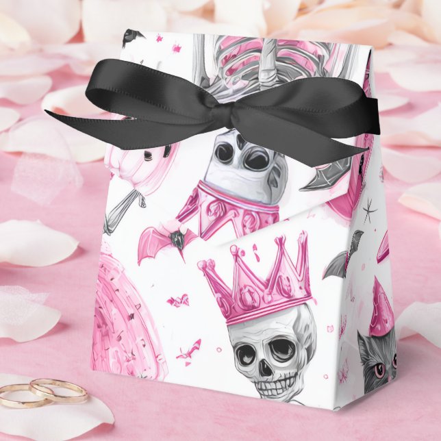 "Spooky Cute Rosa Skeleton | Halloween-favoritruta Presentaskar (Bröllop)