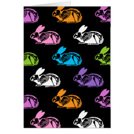 Spooky Cute Skeleton Påskhare Mönster Hälsningskort