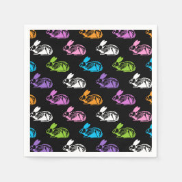 Spooky Cute Skeleton Påskhare Mönster Pappersservett