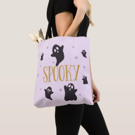 Spooky Cute Spöken Light Lila Halloween Tygkasse