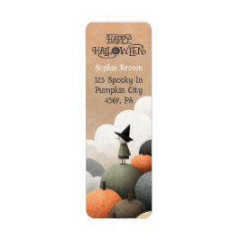 Spooky Cute Watercolor Halloween-Returadress Returadress Etikett