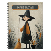 Spooky Cute Witch Namn bricka Halloween