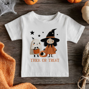 Spooky Cute Witch och Ghost Bus eller godis Hallow T Shirt