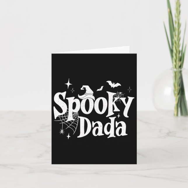Spooky Dada Witch Funny Halloween Costume Pappa Gr Kort (Framsida)