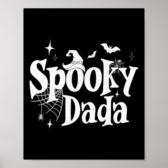Spooky Dada Witch Funny Halloween Costume Pappa Gr Poster (Framsidan)