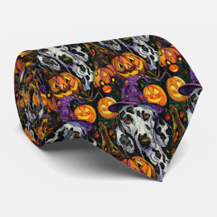 Spooky Dalmatian Hund Halloween Witch och Pumpkin Slips