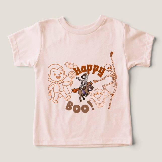 Spooky Dance Party Kids T-Shirt med Skeletons, dr. (Design Framsida)