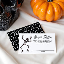 Spooky Dancing Skeleton Baby Shower Diaper Raffle