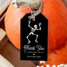 Spooky Dancing Skeleton Baby Shower Favor Presentetikett