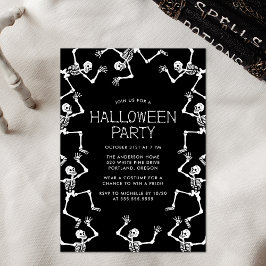 Spooky Dancing Skeletons Halloween fest Inbjudningar