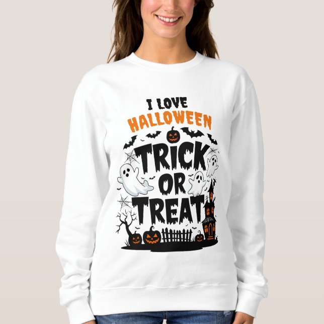 Spooky decor och roligt Halloween treats! T Shirt (Framsida)