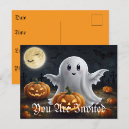 Spooky Delight: Ghokoste Halloween-Roligt Inbjudan Vykort