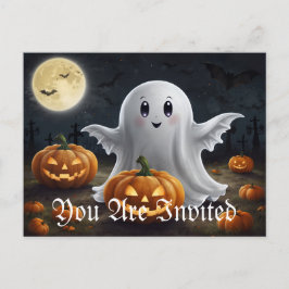 Spooky Delight: Ghokoste Halloween-Roligt Inbjudan Vykort