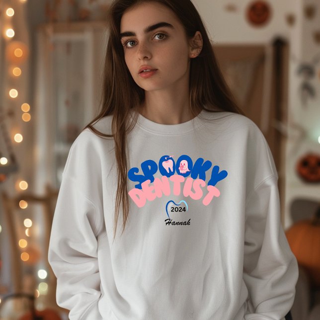 Spooky Dentist Personlig Namn Halloween Gift T Shirt (Skapare uppladdad)