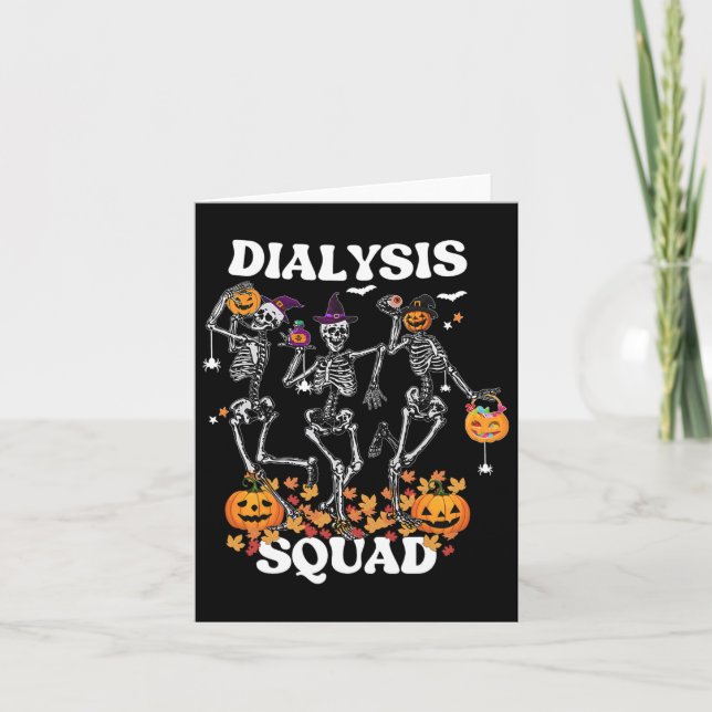 Spooky Dialysis Squad Nurse Skeleton Dancing Dialy Kort (Framsida)