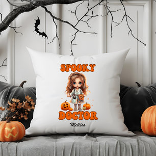 Spooky Doktor Personlig Namn Halloween Gift Kudde