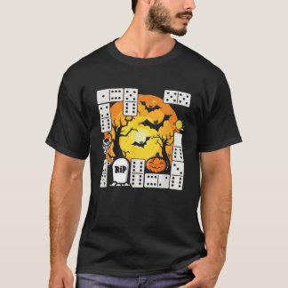 Spooky Dominoes Player Domino Board Game Halloween T Shirt