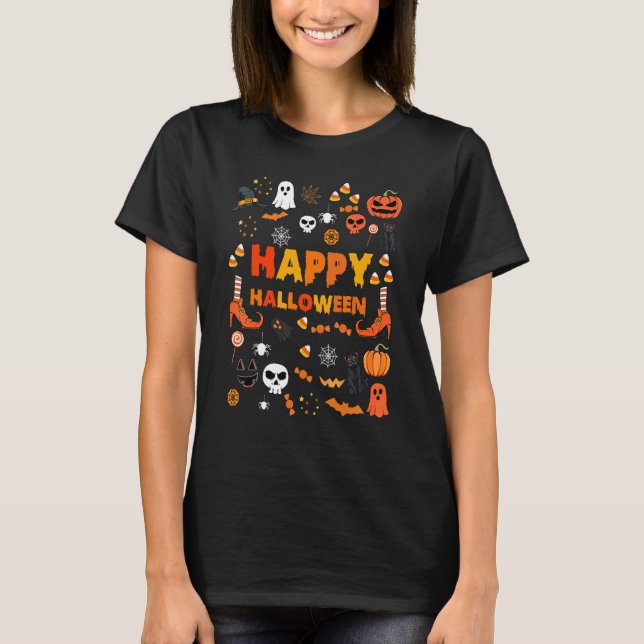 Spooky Doodles Halloween Costume Autumn Pumpkin Ch T Shirt (Framsida)