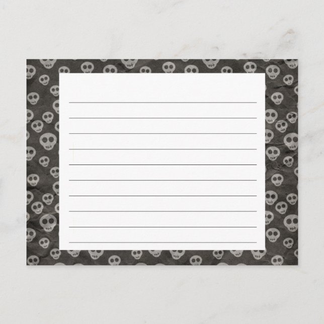 Spooky Döskallars Halloween-receptkort Vykort (Framsida)