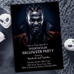 Spooky Dracula Halloween Costume Party Inbjudningar