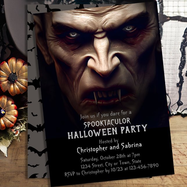 Spooky Dracula Halloween fest Inbjudningar (Skapare uppladdad)