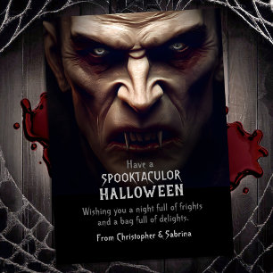 Spooky Dracula Halloween Hälsning Julkort
