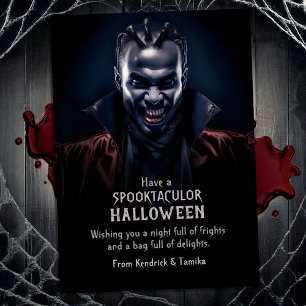 Spooky Dracula Vampire Halloween Hälsning Julkort