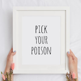 Spooky Drink Pub Halloween | Svartvit Poison Poster