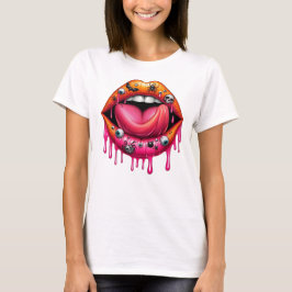 Spooky Dripping Läppar T Shirt