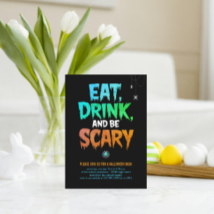 Spooky "Eat, Drink, Be Scary" Halloween fest Inbjudningar