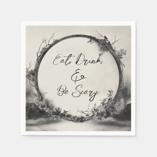 Spooky Eat Drink var Scary Halloween Pappersservett (Framsidan)