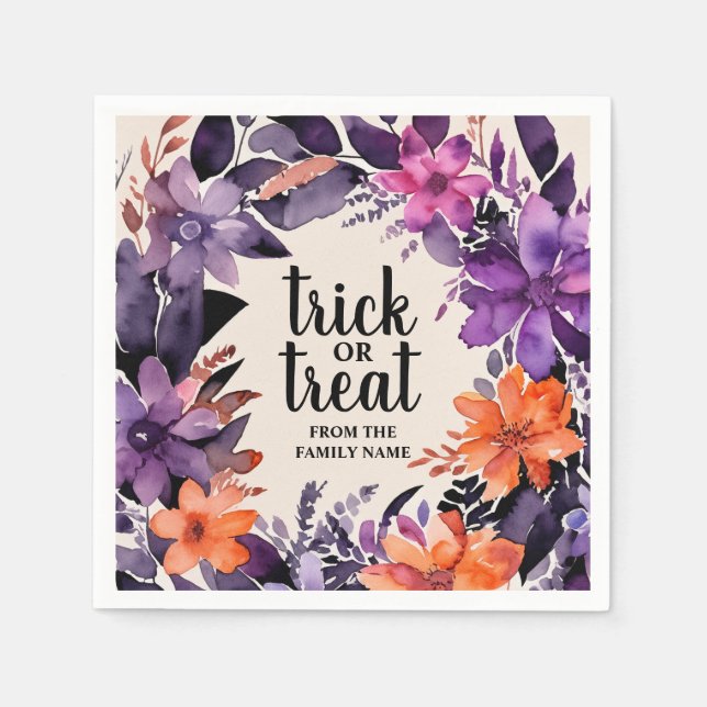 Spooky Elegance Halloween Blommigt Wand Collection Pappersservett (Framsidan)