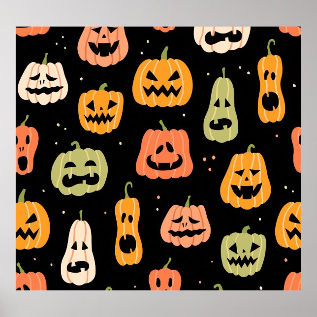 Spooky Elegance: Halloween Pumpkin Art Poster (Framsidan)