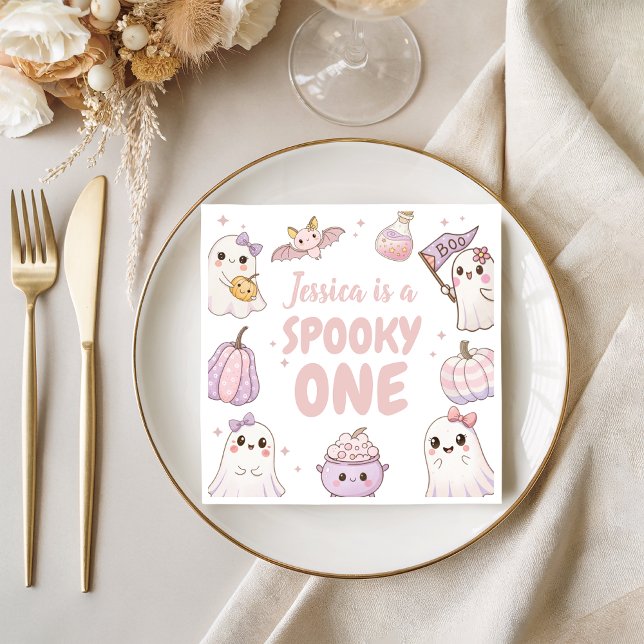 Spooky En födelsedag Napkin Cute Spöken Pappersservett (Skapare uppladdad)