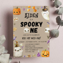 Spooky En Vintage Halloween Ghost Birthday