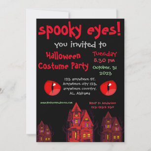 Spooky Enkel halloween-Vuxen-partiinbjudan Inbjudningar