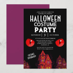 Spooky Enkel halloween-Vuxen-partiinbjudan Inbjudningar