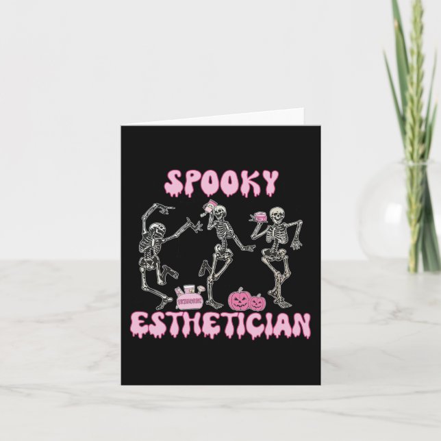 Spooky Esthetician Halloween Skeleton Skin Therapi Kort (Framsida)