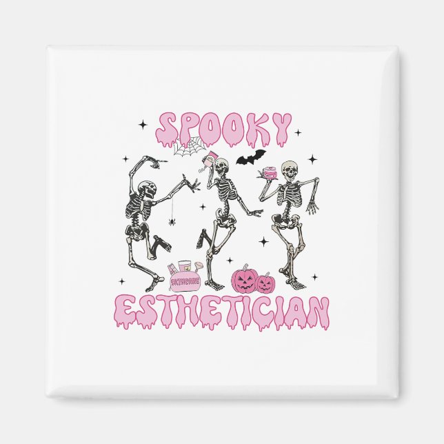Spooky Esthetician Halloween Skeleton Skin Therapi Magnet (Framsidan)
